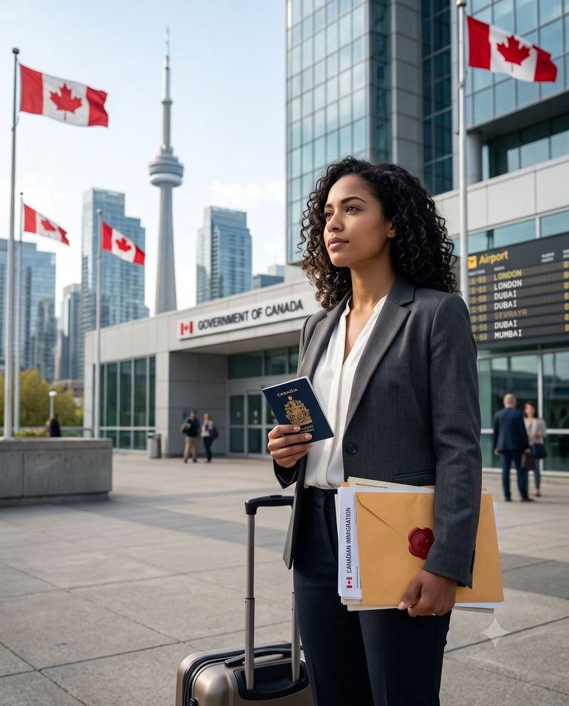 Client holding a Canadian permanent residency envelope